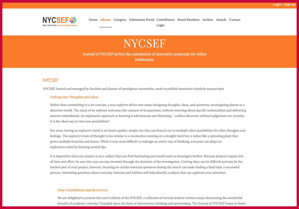 Steve Chan Reviewer for New York City Science/Engineering (NYCSEF)