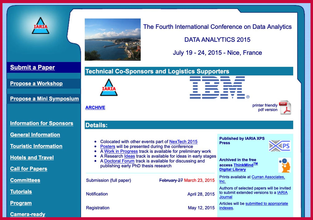Steve Chan Reviewer for International Conference Data Analytics (ICDA or DATA ANALYTICS)