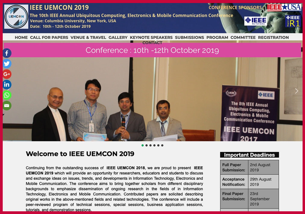 Steve Chan Reviewer for IEEE Ubiquitous Computing, Electronics & Mobile Communication Conference (UEMCON)