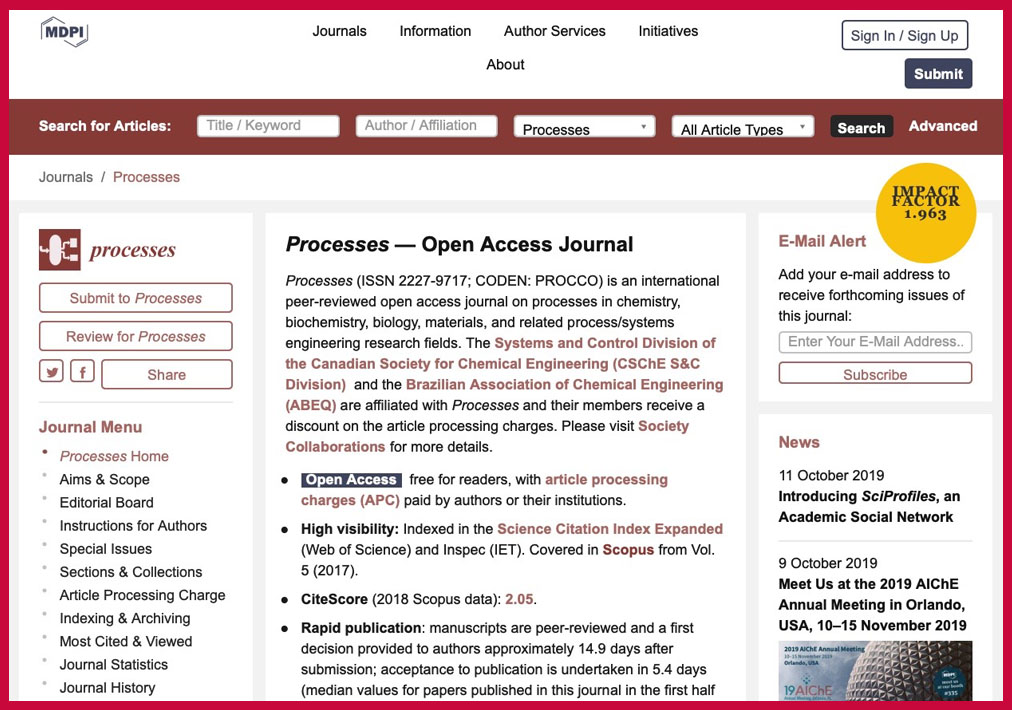 Steve Chan Reviewer for MDPI Processes